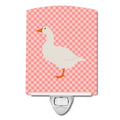 Shire Horse Pink Check Ceramic Night Light Compact, UL-Certified, Ideal for Bedroom, Bathroom, Nursery, Hallway, Kitchen, 6x4x3, Multicolor