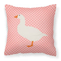 Shire Horse Pink Check Decorative Throw Pillow 18x18 Indoor Outdoor Accent Cushion, Fabric Cover with Insert for Sofa, Bed, Porch & Living Room
