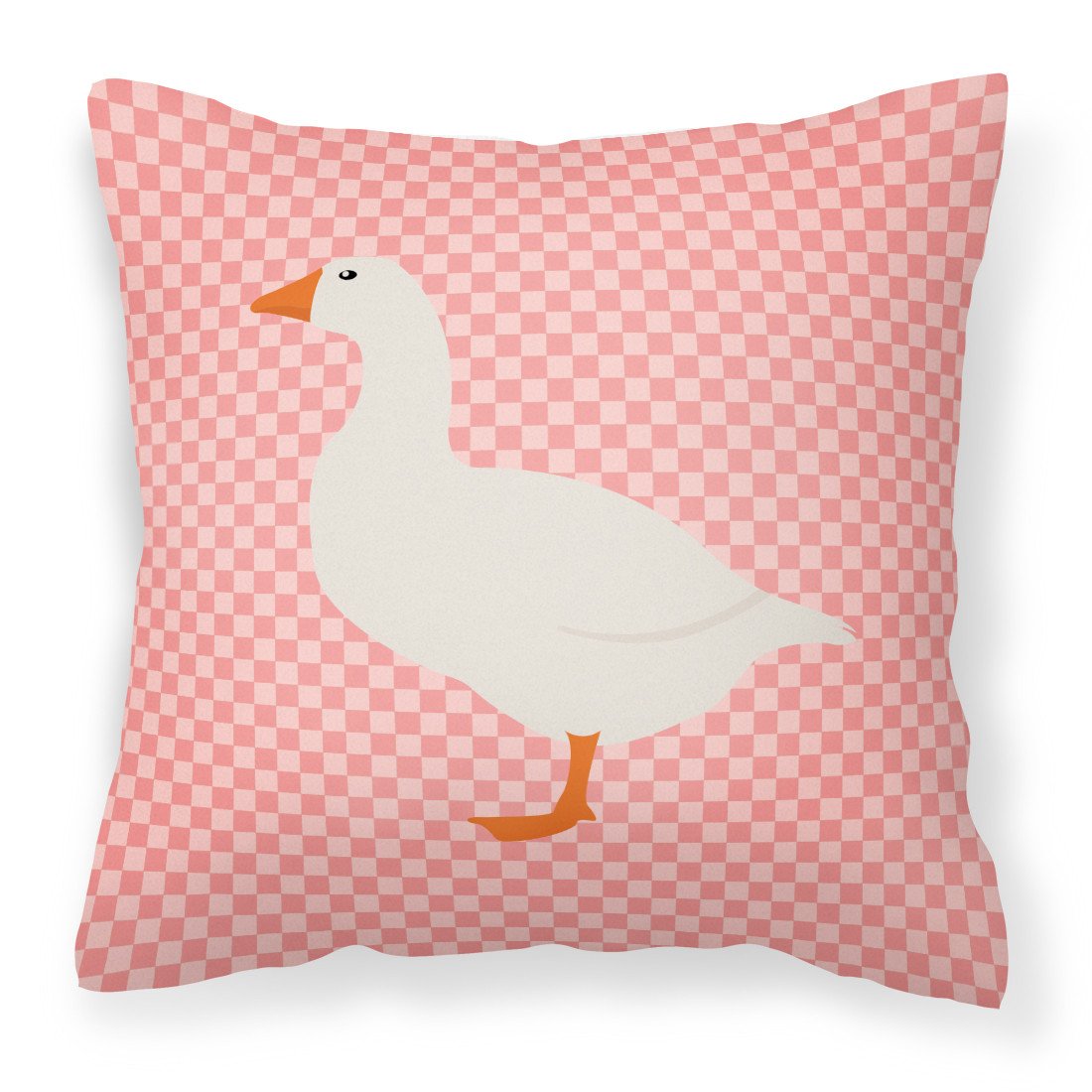 Shire Horse Pink Check Decorative Throw Pillow 18x18 Indoor Outdoor Accent Cushion, Fabric Cover with Insert for Sofa, Bed, Porch & Living Room