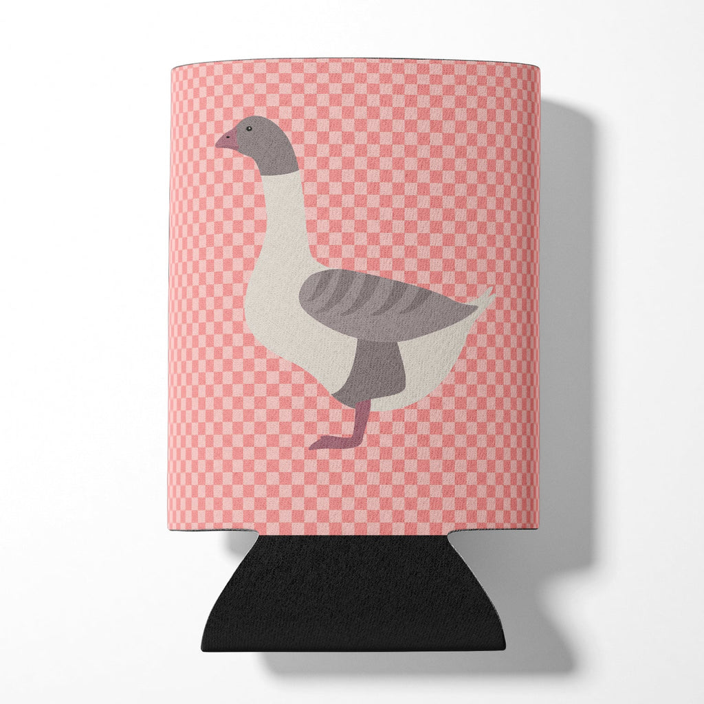 Buff Grey Back Goose Pink Check Can or Bottle Hugger Cooler Sleeve for Standard 12 oz Cans, Insulated Foam Beer & Soda Can Hugger Reusable