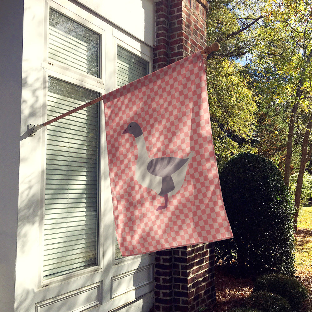 Buff Grey Back Goose Pink Check House Flag 28x40 Porch Sleeve Pole Decorative Outside Yard Banner Artwork Wall Hanging, Polyester