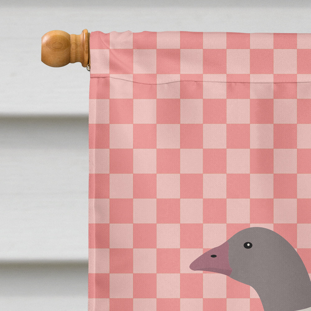 Buff Grey Back Goose Pink Check House Flag 28x40 Porch Sleeve Pole Decorative Outside Yard Banner Artwork Wall Hanging, Polyester