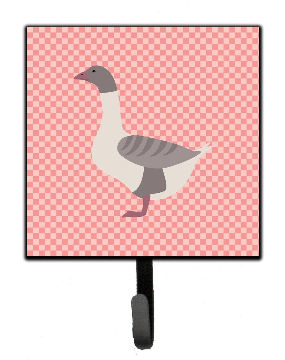 Buff Grey Back Goose Pink Check Leash or Key Holder Wall Hooks, Key Hooks Holder, Coat Rack Wall Mount, Coat Hooks, Hooks for Hanging Keys, Towels, Aprons, Leashes