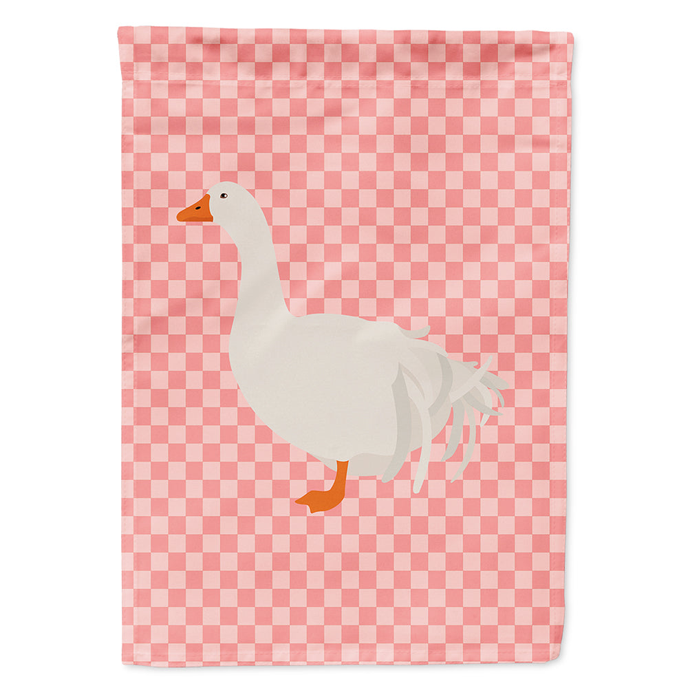 Sebastopol Goose Pink Check House Flag 28x40 Porch Sleeve Pole Decorative Outside Yard Banner Artwork Wall Hanging, Polyester