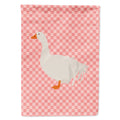Sebastopol Goose Pink Check House Flag 28x40 Porch Sleeve Pole Decorative Outside Yard Banner Artwork Wall Hanging, Polyester