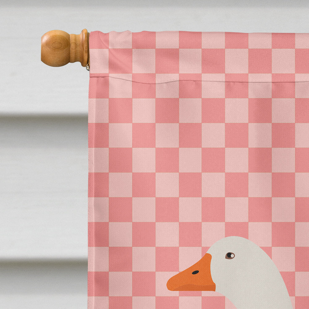 Sebastopol Goose Pink Check House Flag 28x40 Porch Sleeve Pole Decorative Outside Yard Banner Artwork Wall Hanging, Polyester