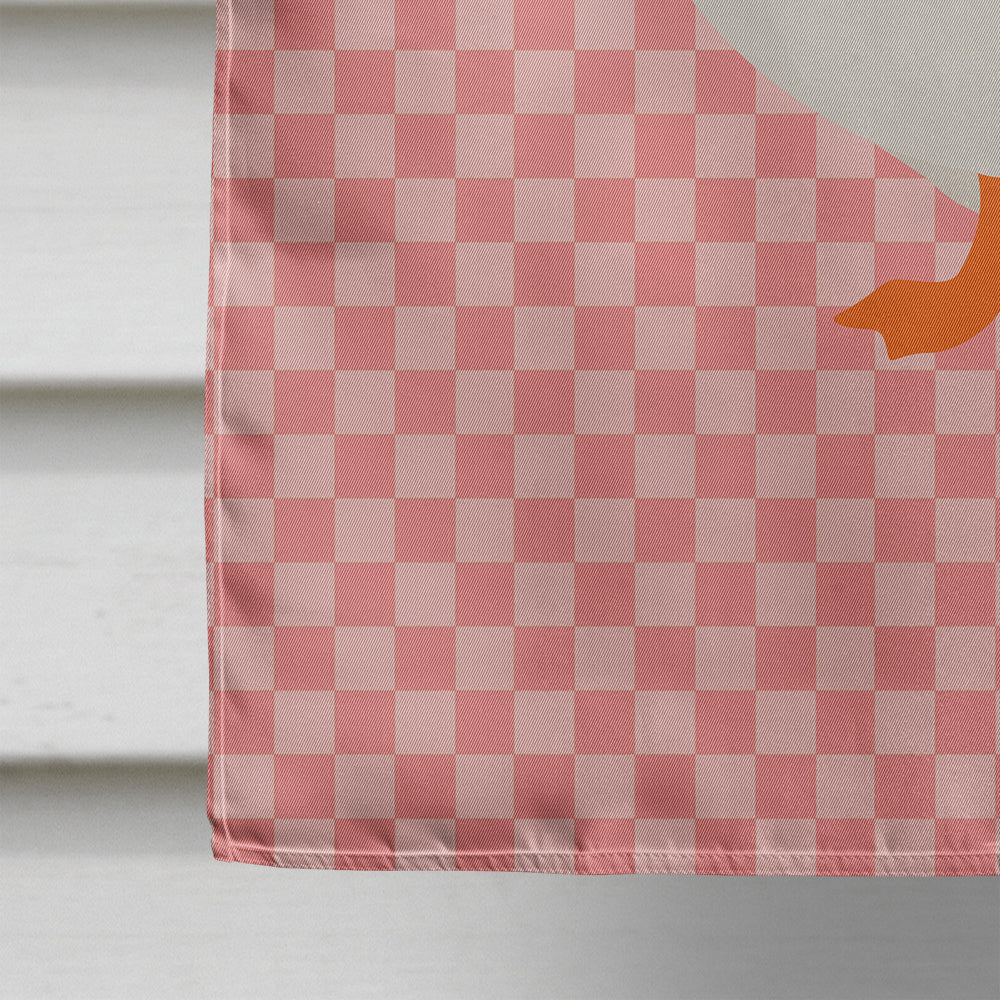 Sebastopol Goose Pink Check House Flag 28x40 Porch Sleeve Pole Decorative Outside Yard Banner Artwork Wall Hanging, Polyester