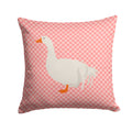Sebastopol Goose Pink Check Decorative Throw Pillow 14x14 Indoor Outdoor Accent Cushion, Fabric Cover with Insert for Sofa, Bed, Porch & Living Room