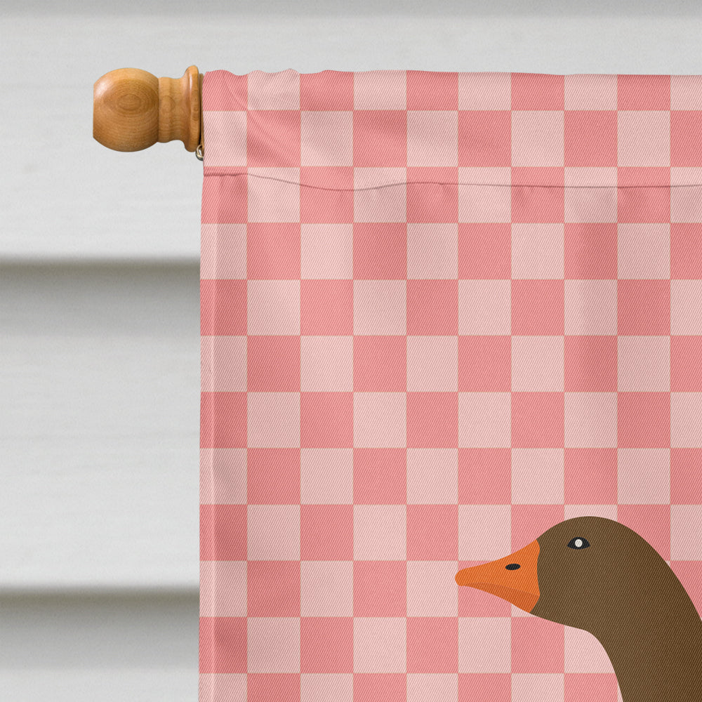 Pomeranian Rogener Goose Pink Check House Flag 28x40 Porch Sleeve Pole Decorative Outside Yard Banner Artwork Wall Hanging, Polyester
