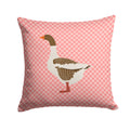 Pomeranian Rogener Goose Pink Check Decorative Throw Pillow 14x14 Indoor Outdoor Accent Cushion, Fabric Cover with Insert for Sofa, Bed, Porch & Living Room