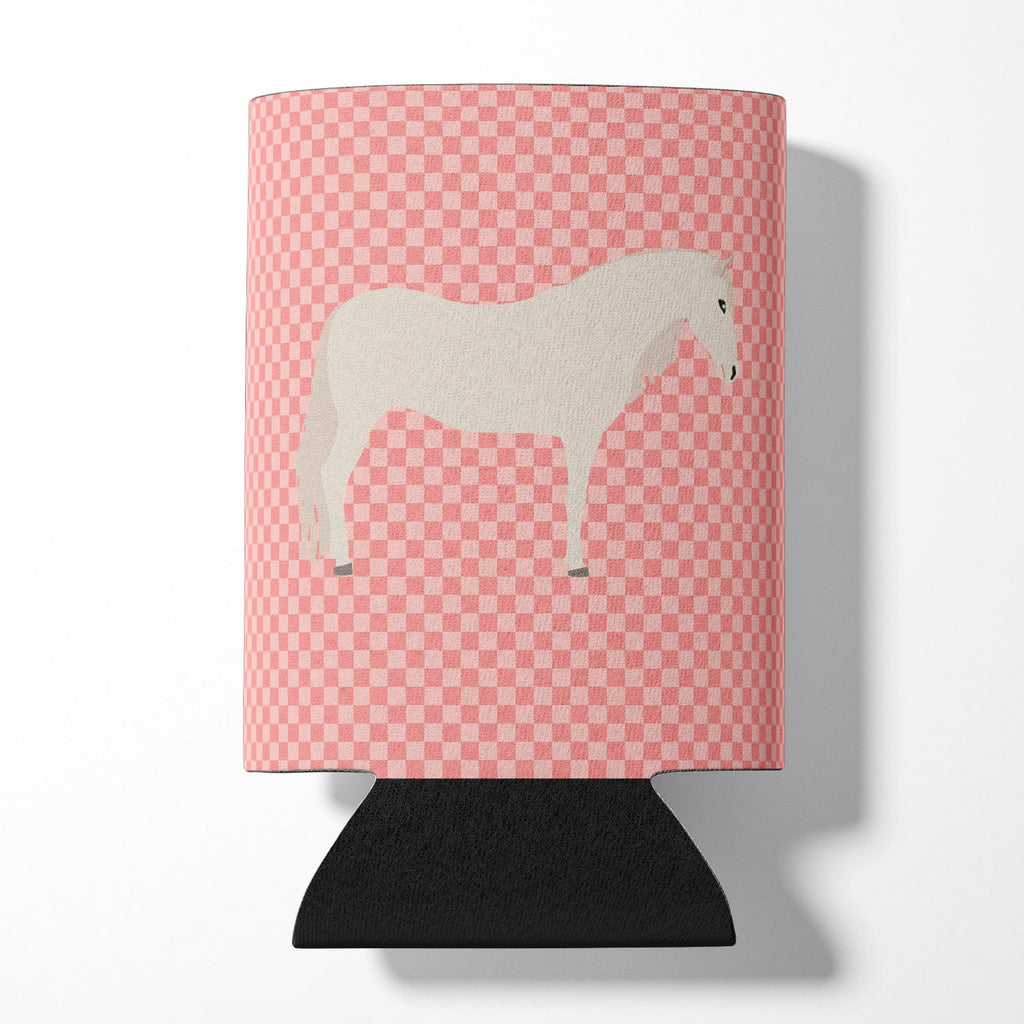 Paso Fino Horse Pink Check Can or Bottle Hugger Cooler Sleeve for Standard 12 oz Cans, Insulated Foam Beer & Soda Can Hugger Reusable