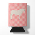 Paso Fino Horse Pink Check Can or Bottle Hugger Cooler Sleeve for Standard 12 oz Cans, Insulated Foam Beer & Soda Can Hugger Reusable