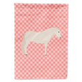 Paso Fino Horse Pink Check House Flag 28x40 Porch Sleeve Pole Decorative Outside Yard Banner Artwork Wall Hanging, Polyester