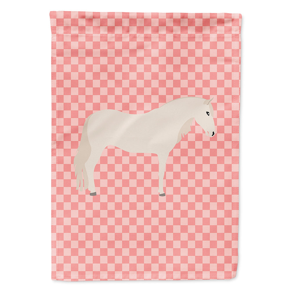 Paso Fino Horse Pink Check House Flag 28x40 Porch Sleeve Pole Decorative Outside Yard Banner Artwork Wall Hanging, Polyester