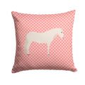 Paso Fino Horse Pink Check Decorative Throw Pillow 14x14 Indoor Outdoor Accent Cushion, Fabric Cover with Insert for Sofa, Bed, Porch & Living Room