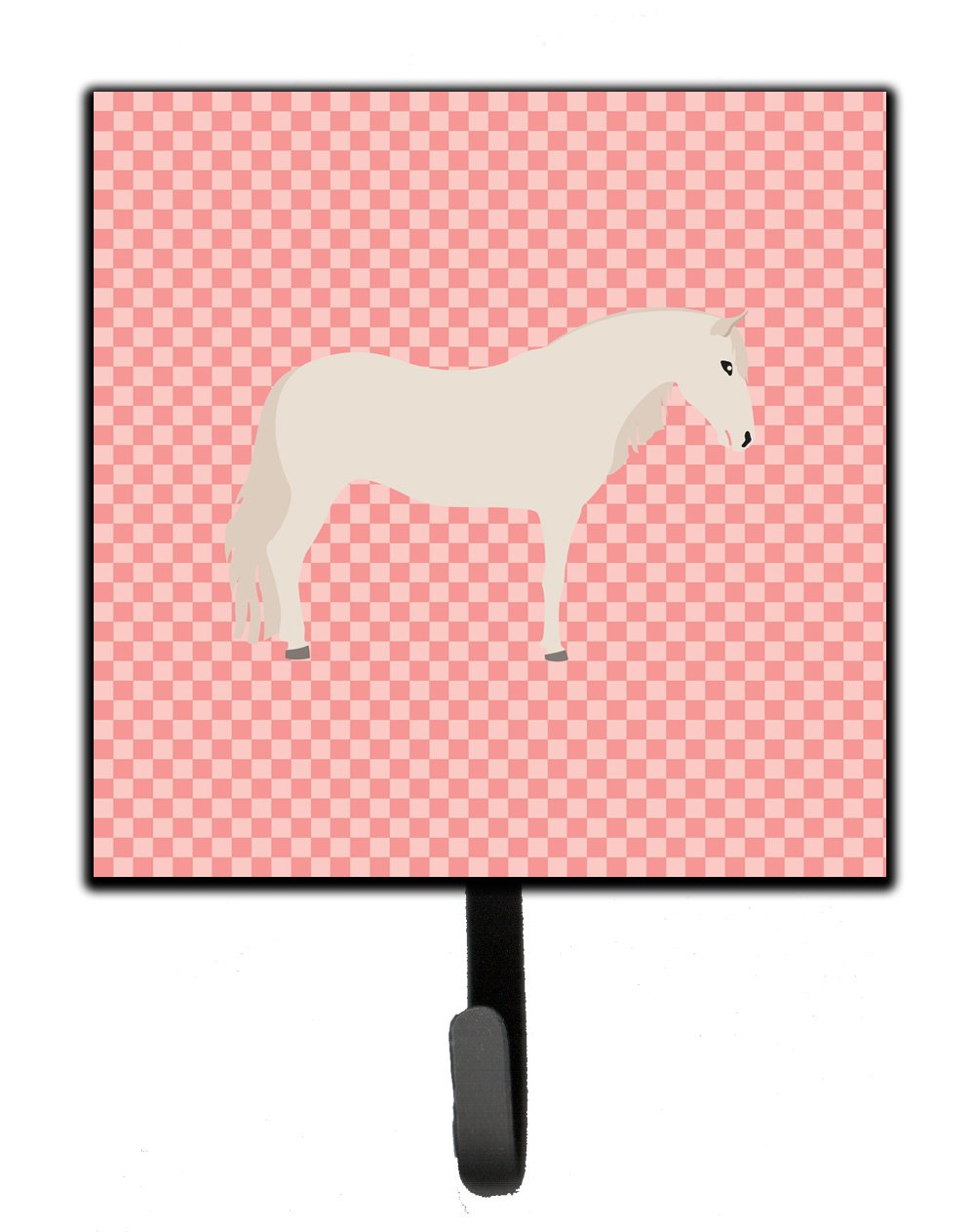 Paso Fino Horse Pink Check Leash or Key Holder Wall Hooks, Key Hooks Holder, Coat Rack Wall Mount, Coat Hooks, Hooks for Hanging Keys, Towels, Aprons, Leashes