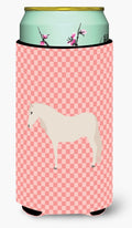 Paso Fino Horse Pink Check Tall Boy Hugger Can Cooler Sleeve Machine Washable Drink Collapsible Insulator Beverage Insulated Holder