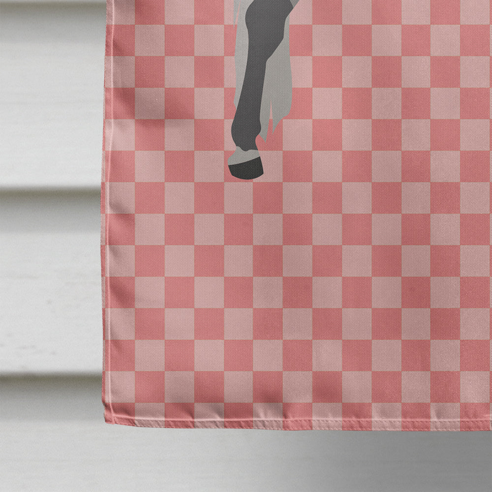 Orlov Trotter Horse Pink Check House Flag 28x40 Porch Sleeve Pole Decorative Outside Yard Banner Artwork Wall Hanging, Polyester