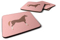 Hannoverian Horse Pink Check Foam Coasters Set of 4 Cup Coasters for Indoor Outdoor, Tabletop Protection, Anti Slip, Mouse pad Material