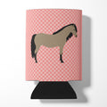 Welsh Pony Horse Pink Check Can or Bottle Hugger Cooler Sleeve for Standard 12 oz Cans, Insulated Foam Beer & Soda Can Hugger Reusable
