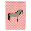Welsh Pony Horse Pink Check House Flag 28x40 Porch Sleeve Pole Decorative Outside Yard Banner Artwork Wall Hanging, Polyester