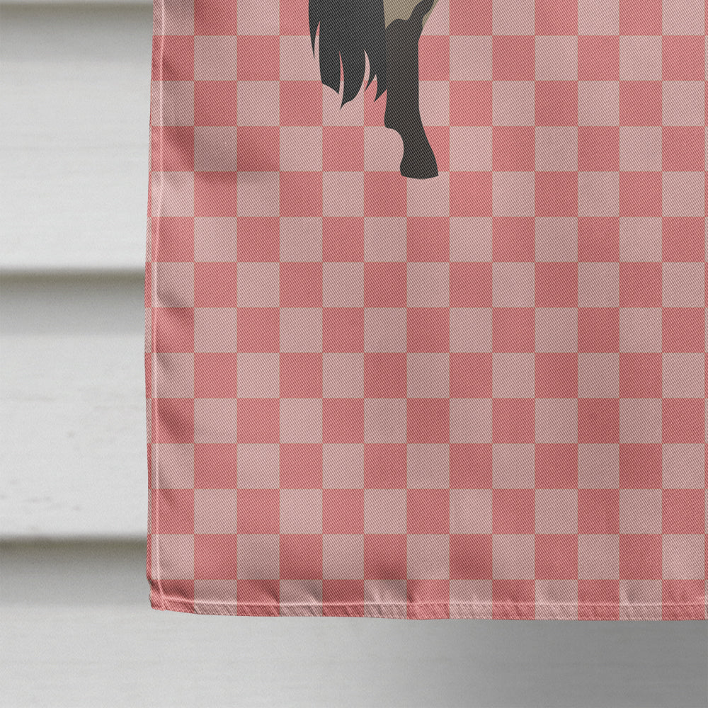 Welsh Pony Horse Pink Check House Flag 28x40 Porch Sleeve Pole Decorative Outside Yard Banner Artwork Wall Hanging, Polyester