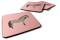 Welsh Pony Horse Pink Check Foam Coasters Set of 4 Cup Coasters for Indoor Outdoor, Tabletop Protection, Anti Slip, Mouse pad Material