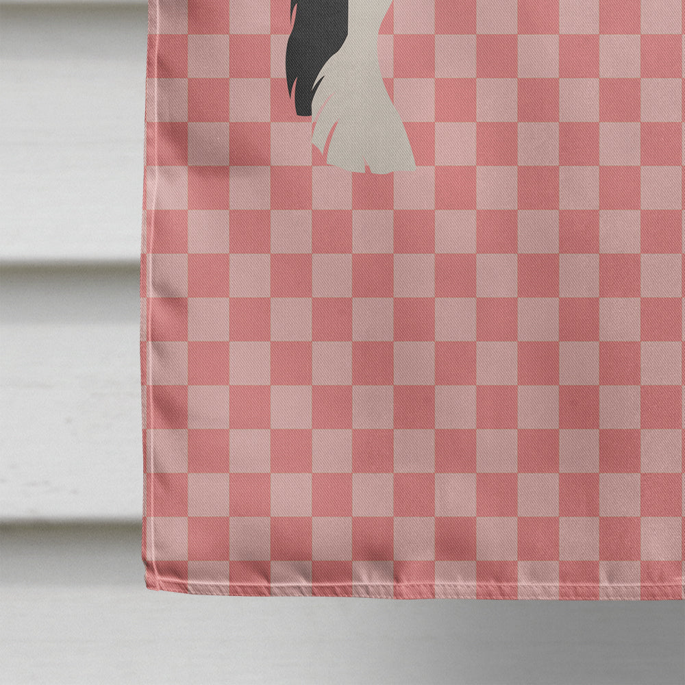 Cyldesdale Horse Pink Check House Flag 28x40 Porch Sleeve Pole Decorative Outside Yard Banner Artwork Wall Hanging, Polyester