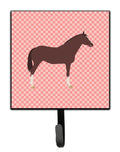 English Thoroughbred Horse Pink Check Leash or Key Holder Wall Hooks, Key Hooks Holder, Coat Rack Wall Mount, Coat Hooks, Hooks for Hanging Keys, Towels, Aprons, Leashes