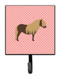 Shetland Pony Horse Pink Check Leash or Key Holder Wall Hooks, Key Hooks Holder, Coat Rack Wall Mount, Coat Hooks, Hooks for Hanging Keys, Towels, Aprons, Leashes