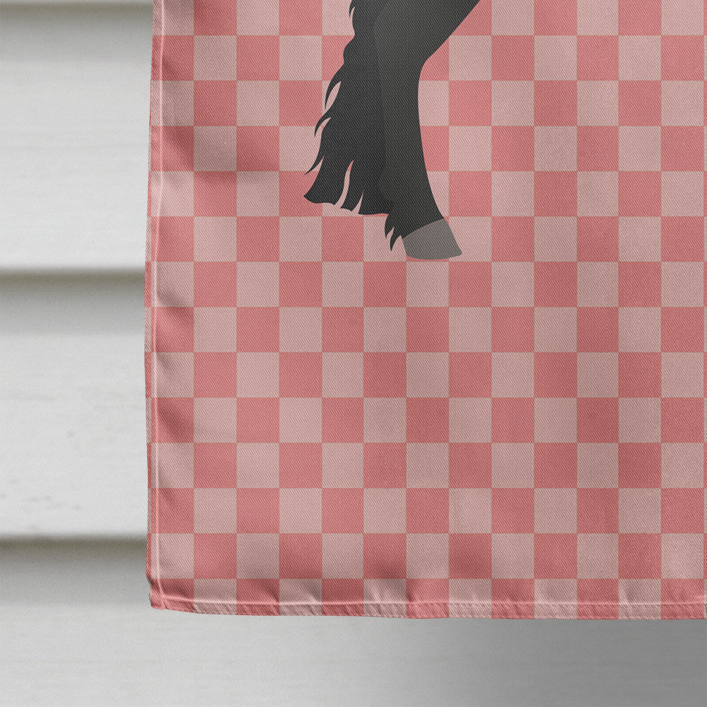 Friesian Horse Pink Check House Flag 28x40 Porch Sleeve Pole Decorative Outside Yard Banner Artwork Wall Hanging, Polyester