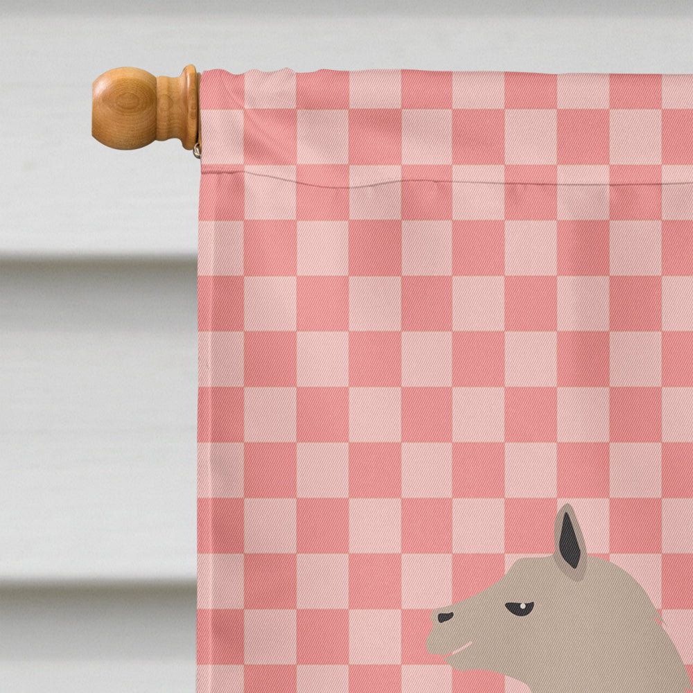 Llama Pink Check House Flag 28x40 Porch Sleeve Pole Decorative Outside Yard Banner Artwork Wall Hanging, Polyester