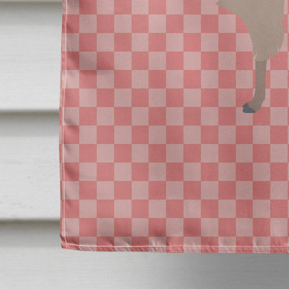 Llama Pink Check House Flag 28x40 Porch Sleeve Pole Decorative Outside Yard Banner Artwork Wall Hanging, Polyester