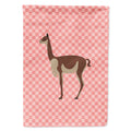 Vicugna or Vicuna Pink Check House Flag 28x40 Porch Sleeve Pole Decorative Outside Yard Banner Artwork Wall Hanging, Polyester