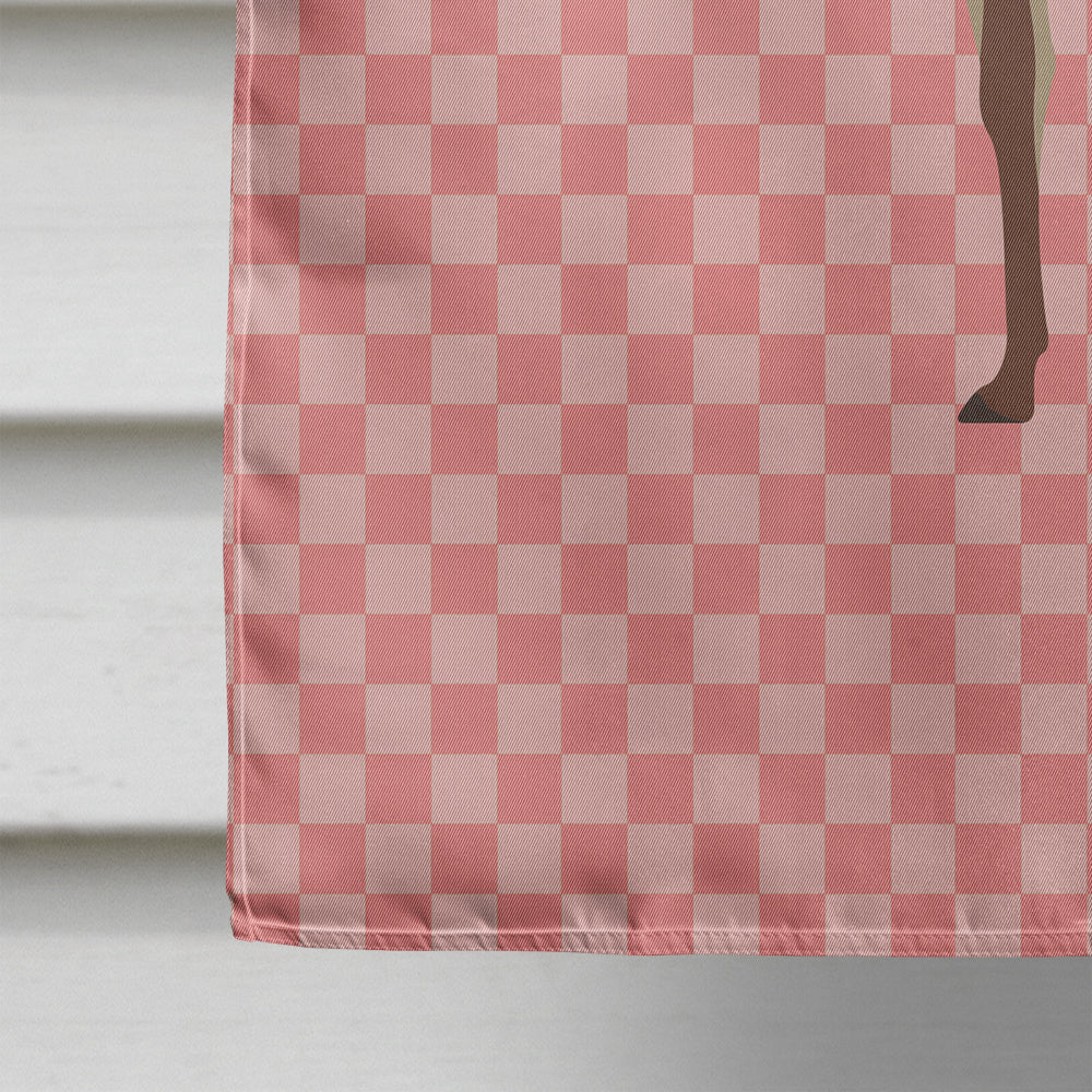 Vicugna or Vicuna Pink Check House Flag 28x40 Porch Sleeve Pole Decorative Outside Yard Banner Artwork Wall Hanging, Polyester