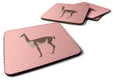 Vicugna or Vicuna Pink Check Foam Coasters Set of 4 Cup Coasters for Indoor Outdoor, Tabletop Protection, Anti Slip, Mouse pad Material