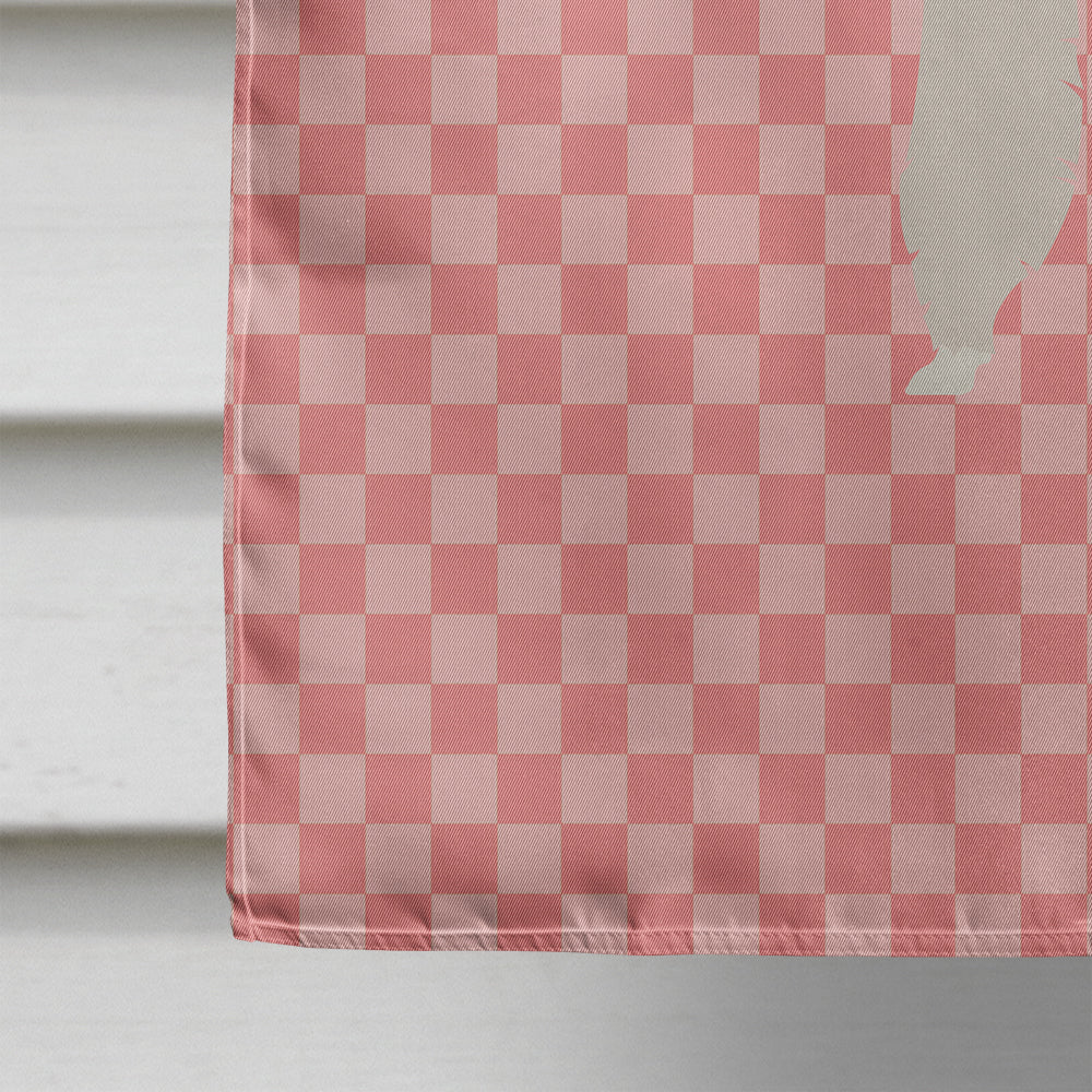 Alpaca Pink Check House Flag 28x40 Porch Sleeve Pole Decorative Outside Yard Banner Artwork Wall Hanging, Polyester