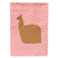 Alpaca Suri Pink Check House Flag 28x40 Porch Sleeve Pole Decorative Outside Yard Banner Artwork Wall Hanging, Polyester
