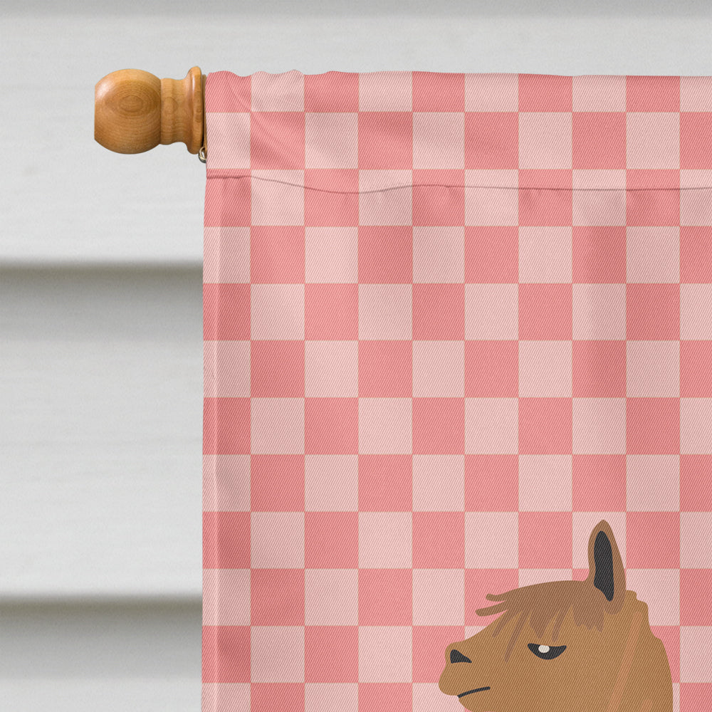 Alpaca Suri Pink Check House Flag 28x40 Porch Sleeve Pole Decorative Outside Yard Banner Artwork Wall Hanging, Polyester