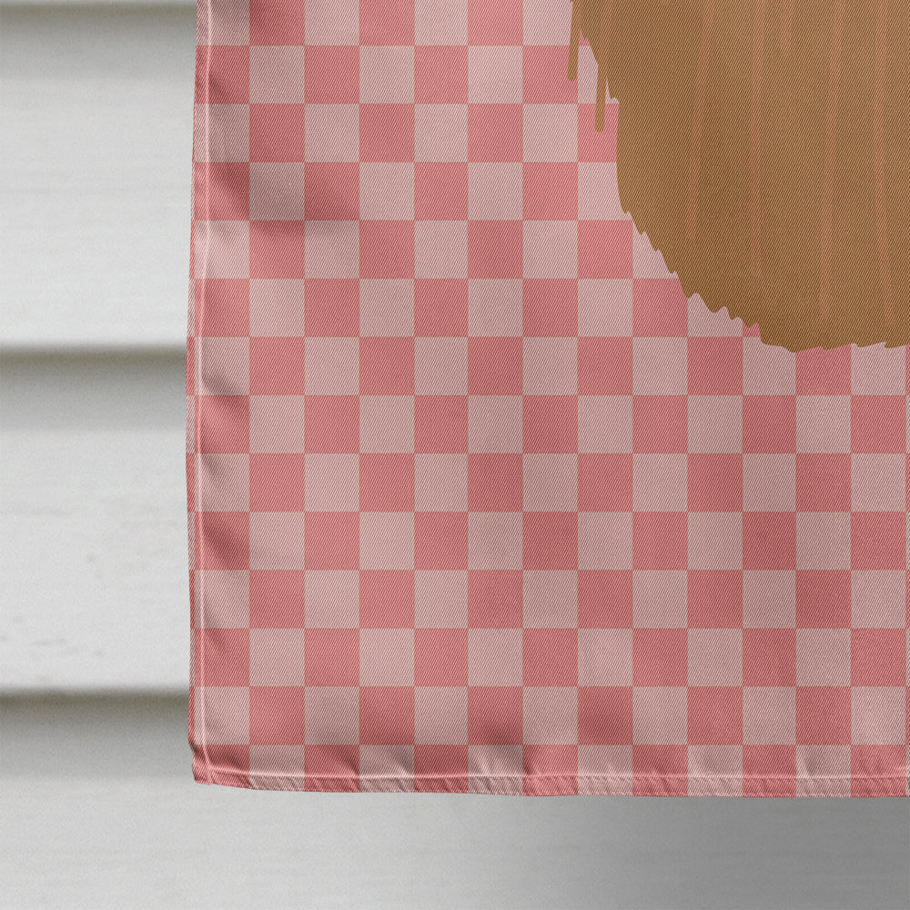 Alpaca Suri Pink Check House Flag 28x40 Porch Sleeve Pole Decorative Outside Yard Banner Artwork Wall Hanging, Polyester