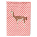 Guanaco Pink Check House Flag 28x40 Porch Sleeve Pole Decorative Outside Yard Banner Artwork Wall Hanging, Polyester