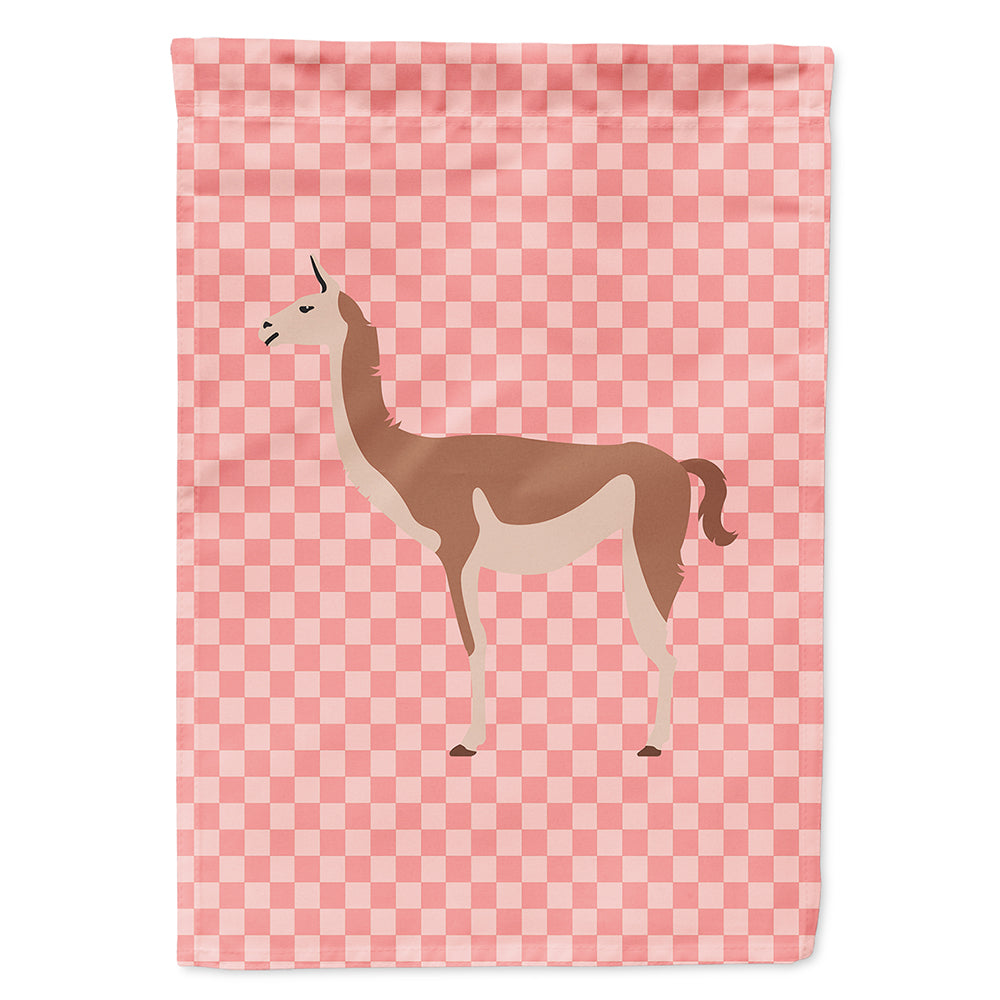 Guanaco Pink Check House Flag 28x40 Porch Sleeve Pole Decorative Outside Yard Banner Artwork Wall Hanging, Polyester