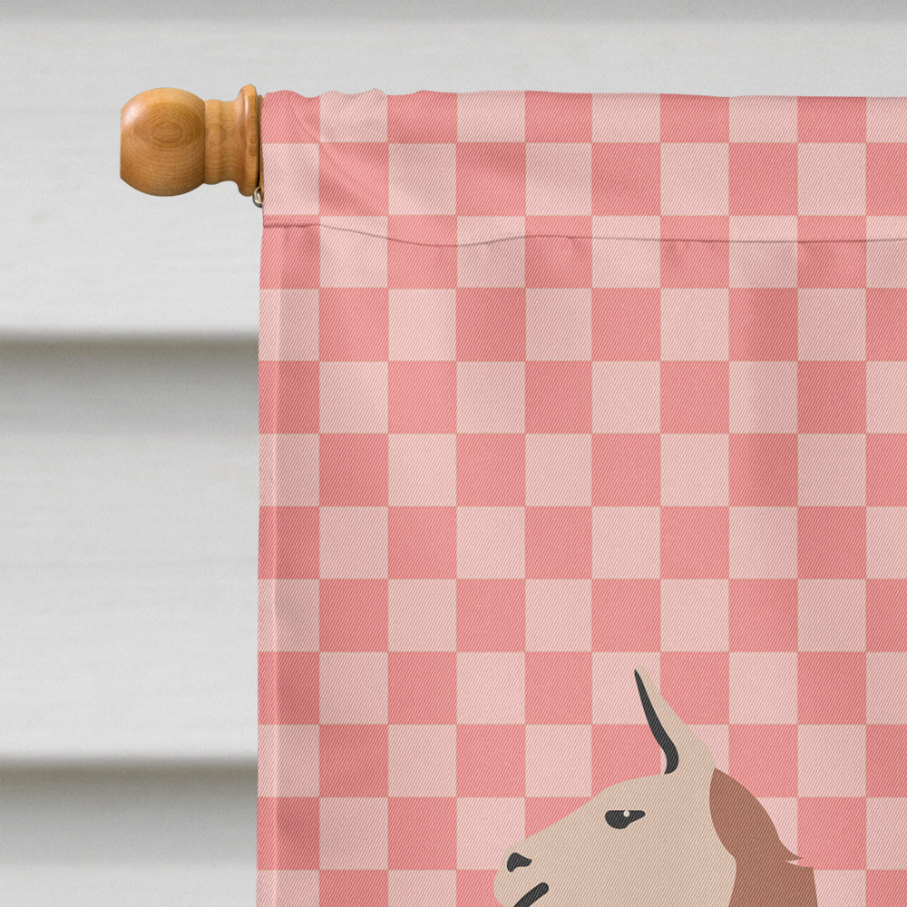 Guanaco Pink Check House Flag 28x40 Porch Sleeve Pole Decorative Outside Yard Banner Artwork Wall Hanging, Polyester