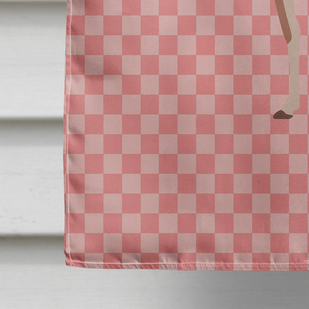 Guanaco Pink Check House Flag 28x40 Porch Sleeve Pole Decorative Outside Yard Banner Artwork Wall Hanging, Polyester