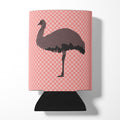 Emu Pink Check Can or Bottle Hugger Cooler Sleeve for Standard 12 oz Cans, Insulated Foam Beer & Soda Can Hugger Reusable