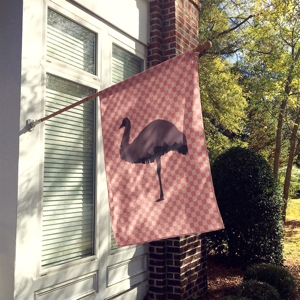 Emu Pink Check House Flag 28x40 Porch Sleeve Pole Decorative Outside Yard Banner Artwork Wall Hanging, Polyester