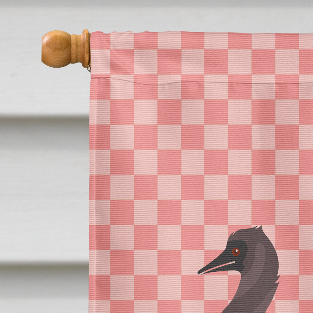 Emu Pink Check House Flag 28x40 Porch Sleeve Pole Decorative Outside Yard Banner Artwork Wall Hanging, Polyester