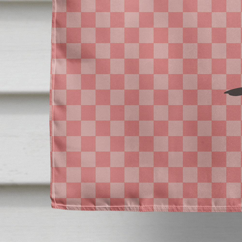 Emu Pink Check House Flag 28x40 Porch Sleeve Pole Decorative Outside Yard Banner Artwork Wall Hanging, Polyester