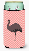 Emu Pink Check Tall Boy Hugger Can Cooler Sleeve Machine Washable Drink Collapsible Insulator Beverage Insulated Holder