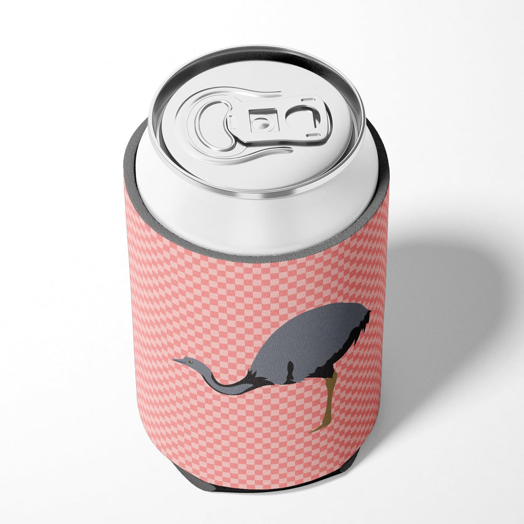 Rhea  Pink Check Can or Bottle Hugger Cooler Sleeve for Standard 12 oz Cans, Insulated Foam Beer & Soda Can Hugger Reusable
